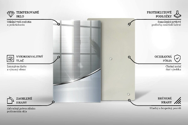 Placă din sticla protectie perete Model de abstractizare din metal