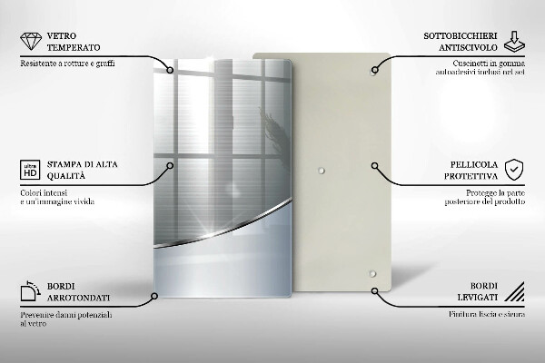 Placă din sticla protectie perete Model de abstractizare din metal