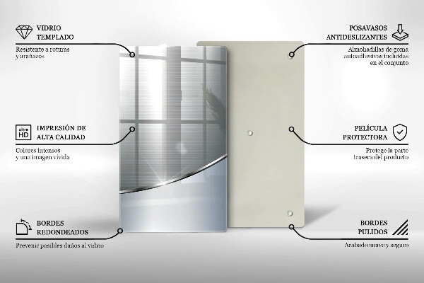 Placă din sticla protectie perete Model de abstractizare din metal