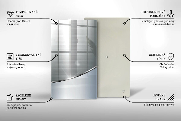 Placă din sticla protectie perete Model de abstractizare din metal