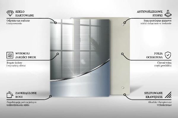 Placă din sticla protectie perete Model de abstractizare din metal