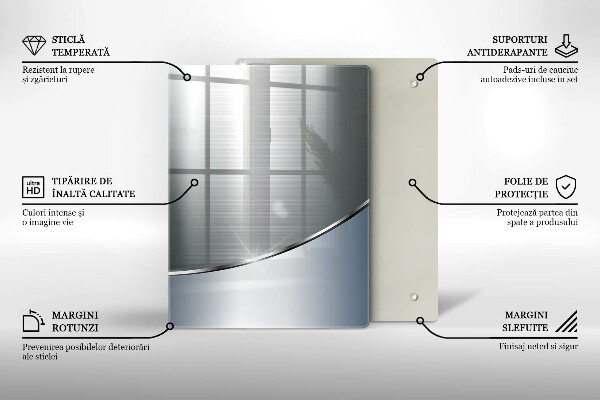 Placă din sticla protectie perete Model de abstractizare din metal
