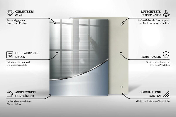 Placă din sticla protectie perete Model de abstractizare din metal