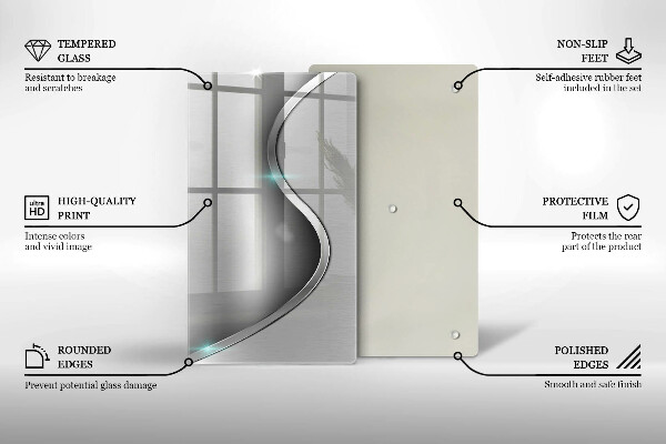 Placă din sticla protectie perete Metal argintiu abstract