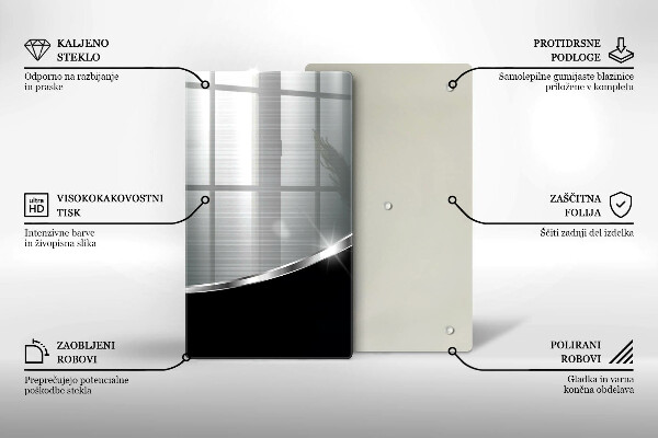 Placă din sticla protectie perete Abstracție cu metal
