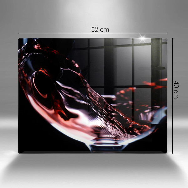 Placă sticla protectie aragaz Un pahar de vin roșu