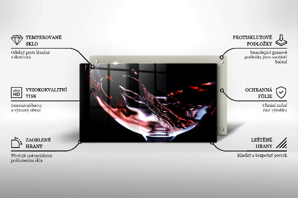 Placă sticla protectie aragaz Un pahar de vin roșu