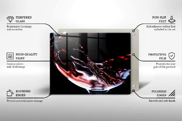 Placă sticla protectie aragaz Un pahar de vin roșu