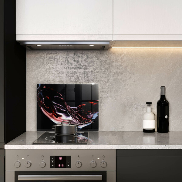 Placă sticla protectie aragaz Un pahar de vin roșu