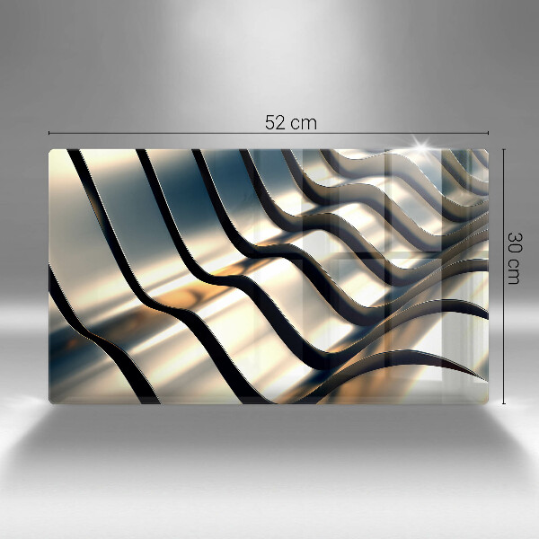 Placă sticla protectie aragaz Forme metalice 3d