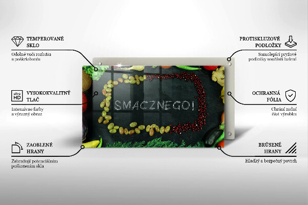 Placă sticla protectie aragaz Smacznego!