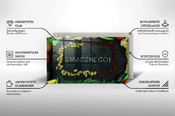 Placă sticla protectie aragaz Smacznego!