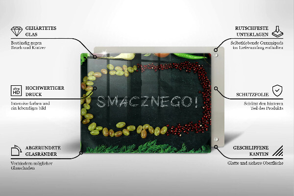 Placă sticla protectie aragaz Smacznego!