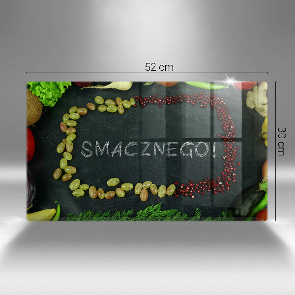 Placă sticla protectie aragaz Smacznego!