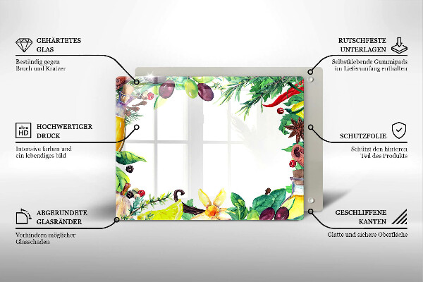 Placă protecție plita Mâncare vopsită