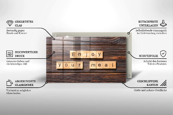 Placă protecție plita Enjoy your meal