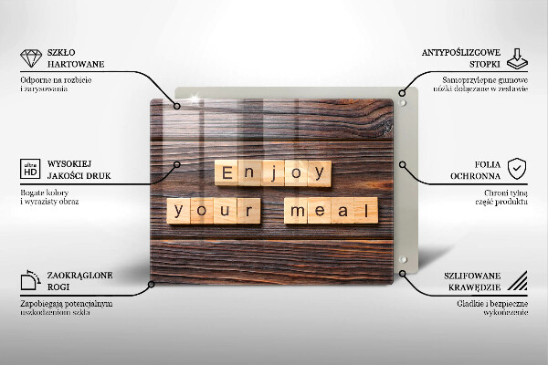 Placă protecție plita Enjoy your meal
