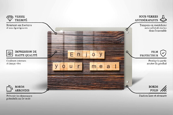 Placă protecție plita Enjoy your meal
