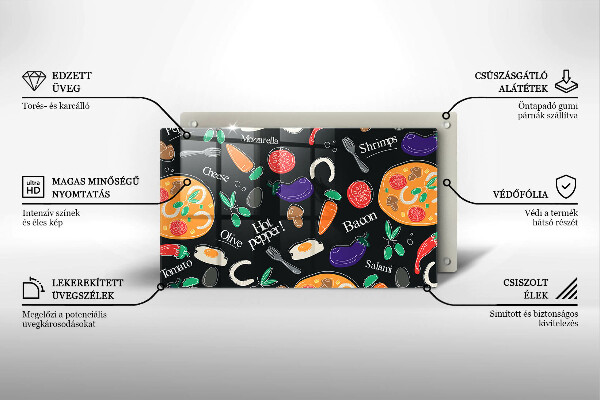 Placă sticla protectie aragaz Ilustrație alimentară