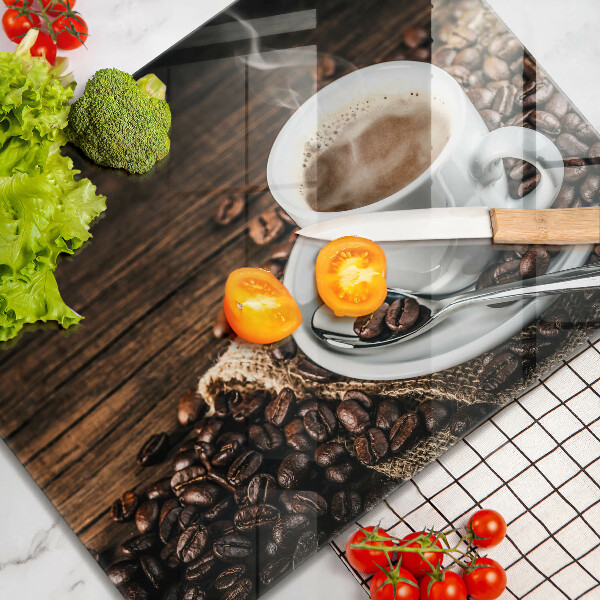 Placă protecție plita Ceașcă și boabe de cafea