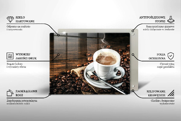 Placă protecție plita Ceașcă și boabe de cafea