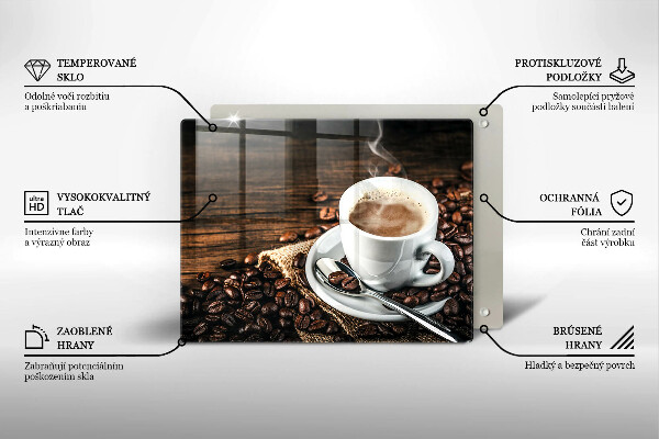 Placă protecție plita Ceașcă și boabe de cafea