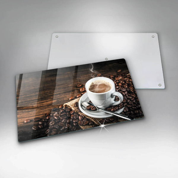 Placă protecție plita Ceașcă și boabe de cafea
