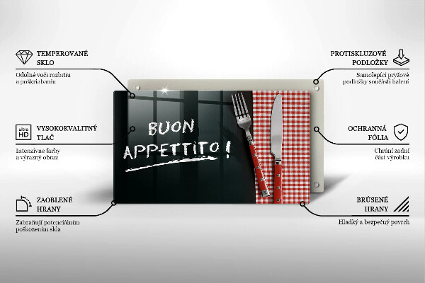 Placă sticla protectie aragaz Buon appetito!