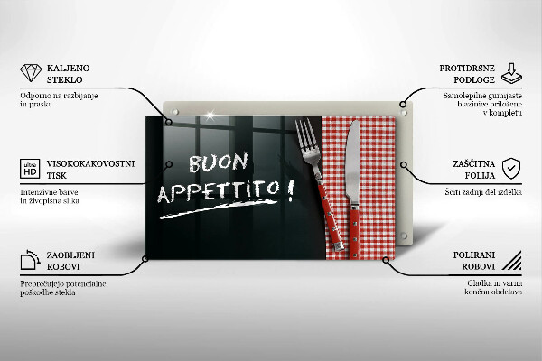 Placă sticla protectie aragaz Buon appetito!