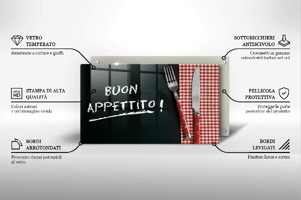 Placă sticla protectie aragaz Buon appetito!