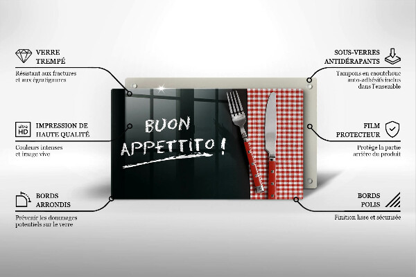 Placă sticla protectie aragaz Buon appetito!