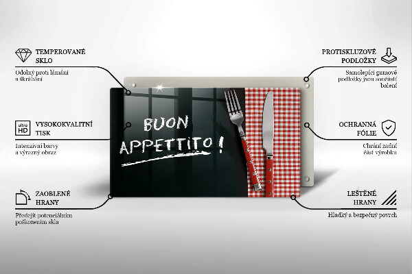 Placă sticla protectie aragaz Buon appetito!