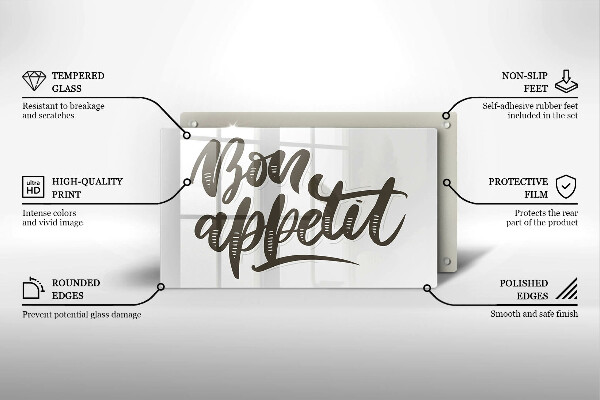Placă protecție plita Nápis bon appetit
