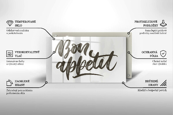 Placă protecție plita Nápis bon appetit