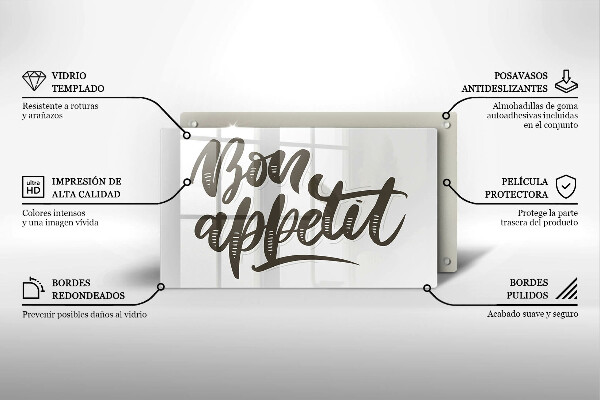 Placă protecție plita Nápis bon appetit