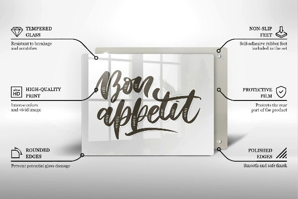Placă protecție plita Nápis bon appetit