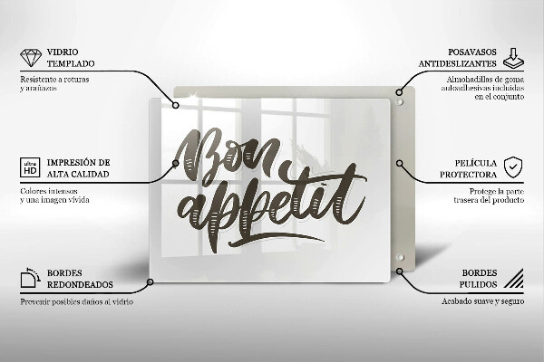 Placă protecție plita Nápis bon appetit