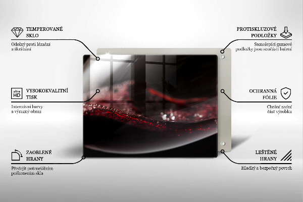 Placă protecție plita Vin roșu într-un pahar