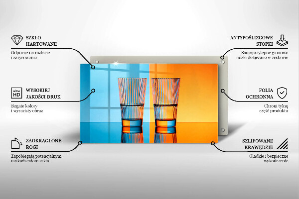Placă protecție plita Două pahare cu apă