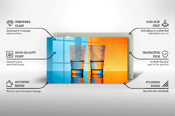 Placă protecție plita Două pahare cu apă