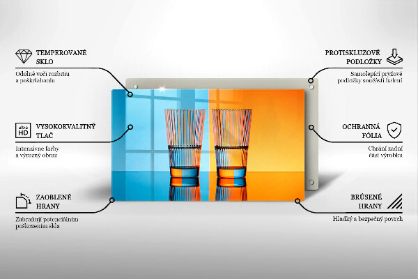 Placă protecție plita Două pahare cu apă