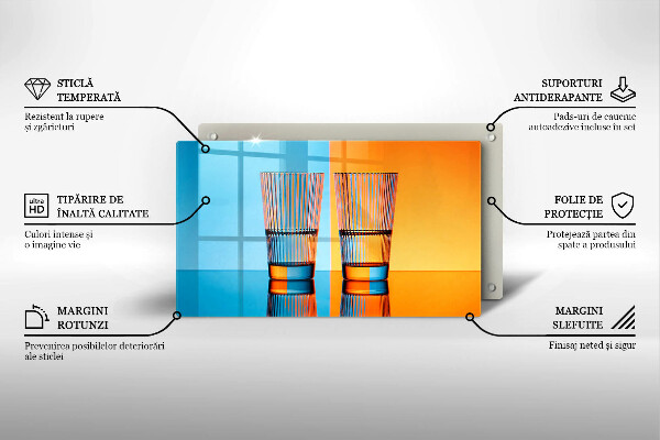 Placă protecție plita Două pahare cu apă