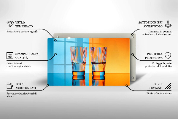 Placă protecție plita Două pahare cu apă