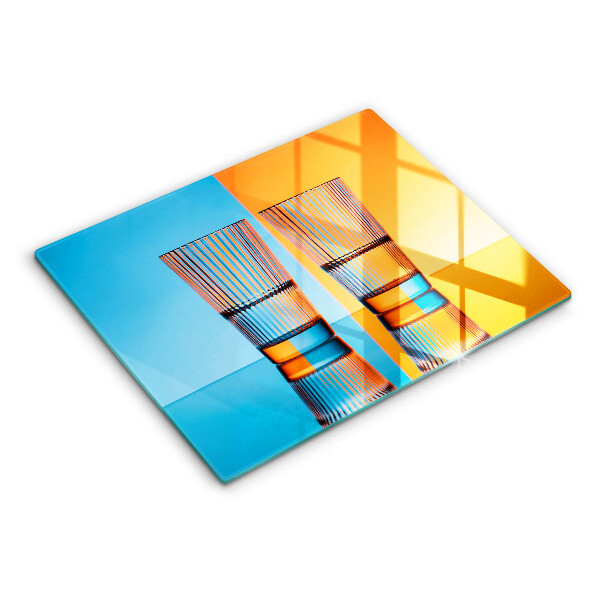 Placă protecție plita Două pahare cu apă