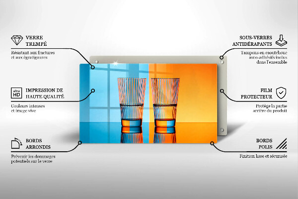 Placă protecție plita Două pahare cu apă