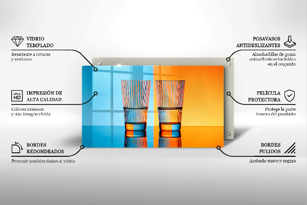 Placă protecție plita Două pahare cu apă