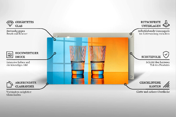 Placă protecție plita Două pahare cu apă