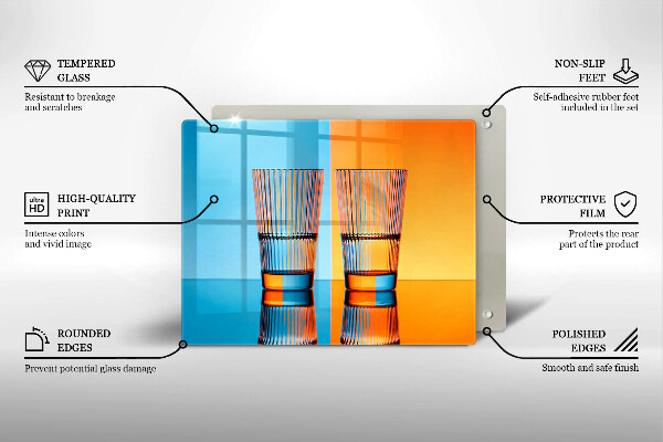 Placă protecție plita Două pahare cu apă