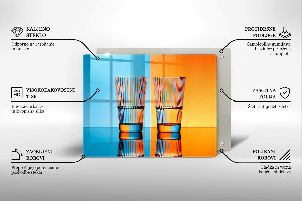 Placă protecție plita Două pahare cu apă