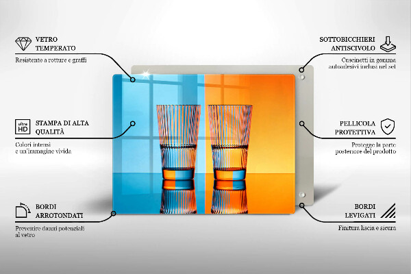 Placă protecție plita Două pahare cu apă